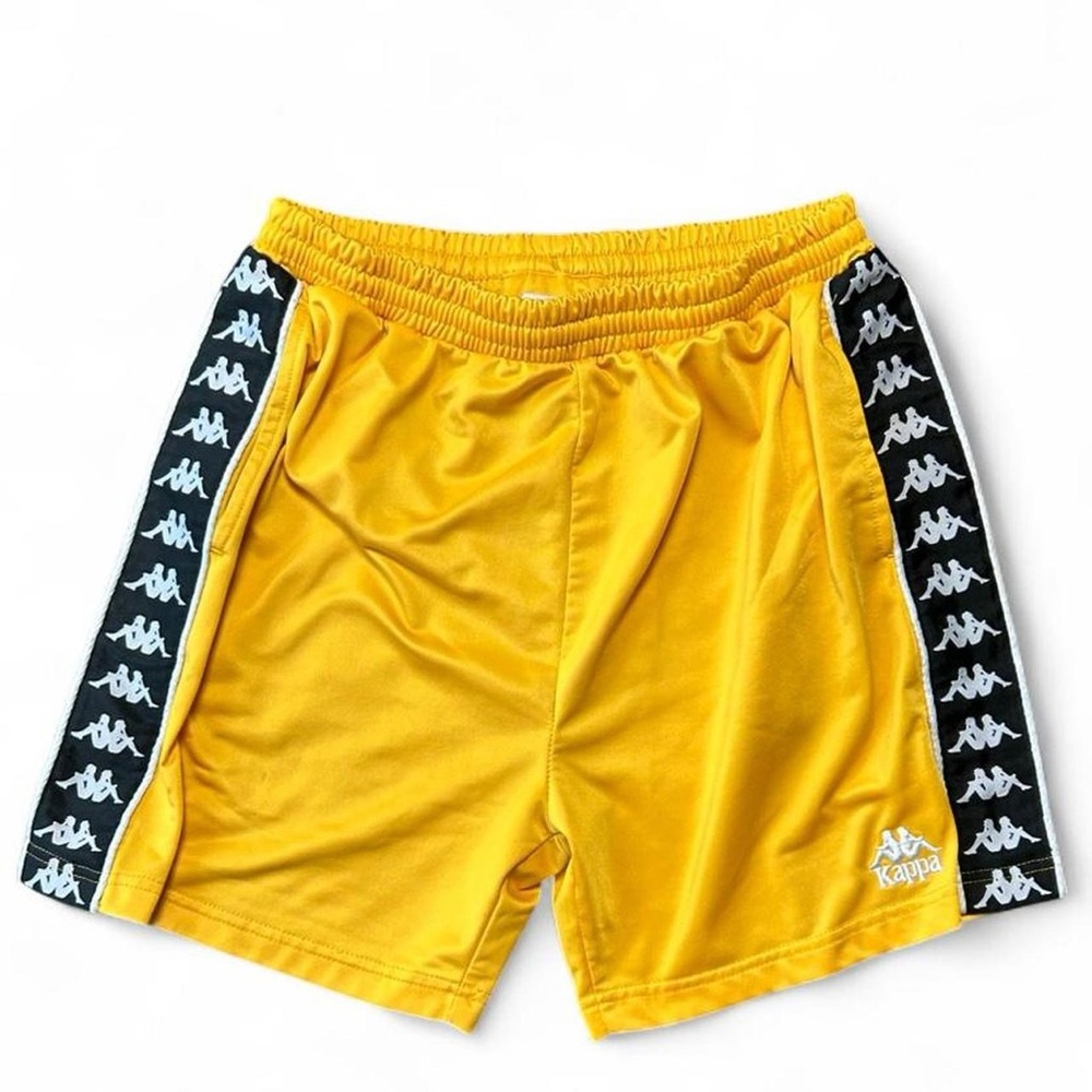 Yellow Kappa Shorts XL | Bold Streetwear Vibes | Logo Tape | Summer Essential🔥